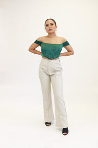 Karla Leather Pants - Oatmeal